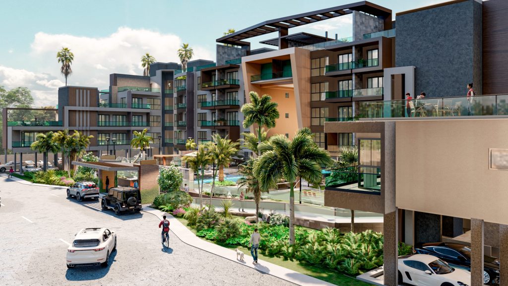 Proyecto apartamentos en construcción de 2 habitaciones en Downtown Punta Cana – TG